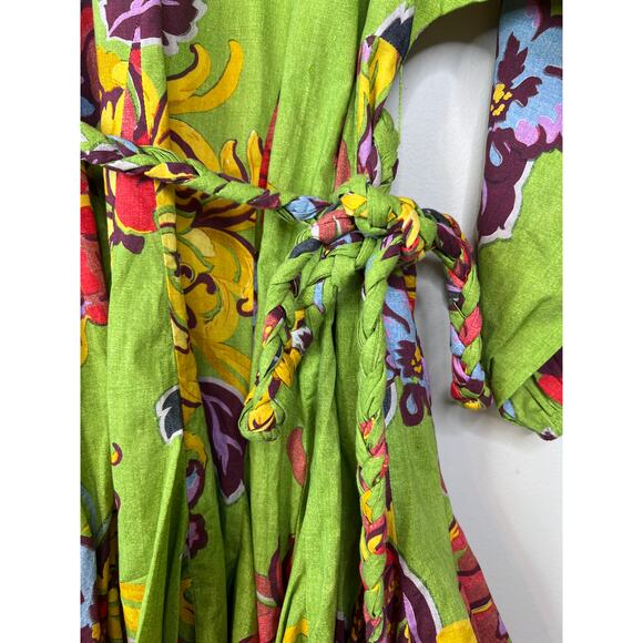 NWT Rhode Ella Blouson Sleeves Belted Green Lanai Mini Dress Green Size: Small - Picture 8 of 12